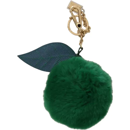 Luxuriöser Grüner Leder Pelz Schlüsselanhänger - Dolce & Gabbana - Modalova