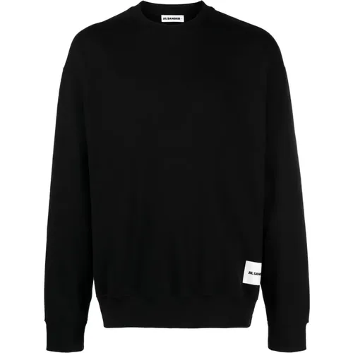 Logo Patch Cotton Jumper , male, Sizes: M, XL, S, L - Jil Sander - Modalova