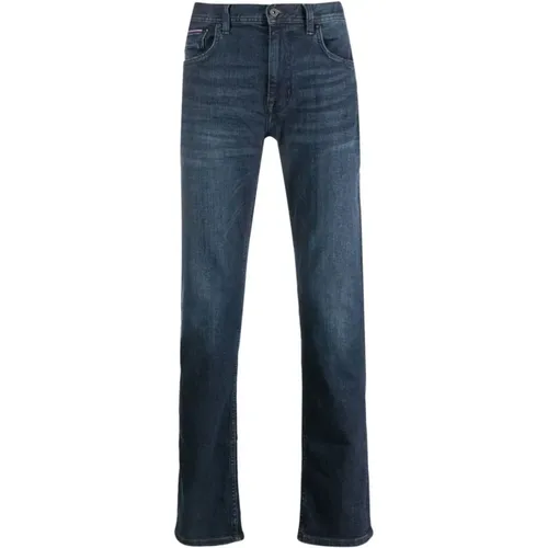 Blaue Gerades Jeans Baumwolle Viskose Elasthan , Herren, Größe: W34 L34 - Tommy Hilfiger - Modalova