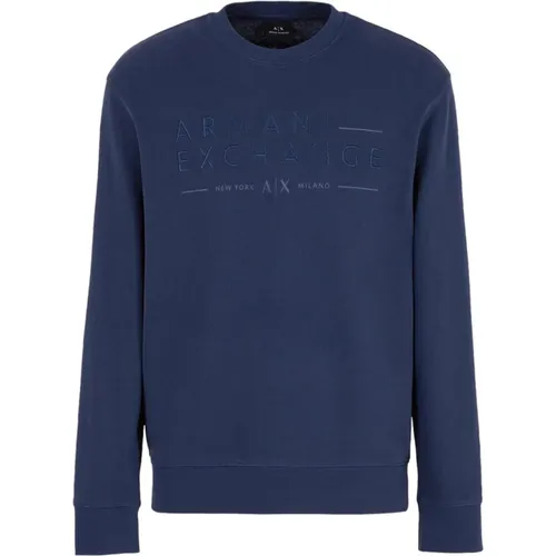 Navy Blaze Sweatshirt , Herren, Größe: XL - Armani Exchange - Modalova