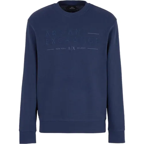 Navy Blaze Sweatshirt , male, Sizes: XL - Armani Exchange - Modalova