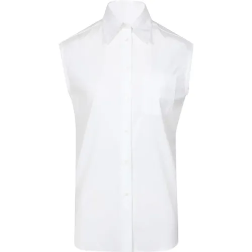 Weißes ärmelloses Hemd mit Kragen - N21 - Modalova