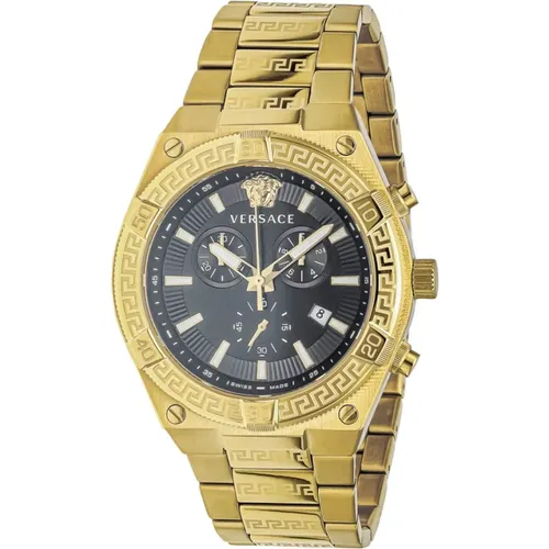 Sporty Greca Chronograph Gold Uhr - Versace - Modalova