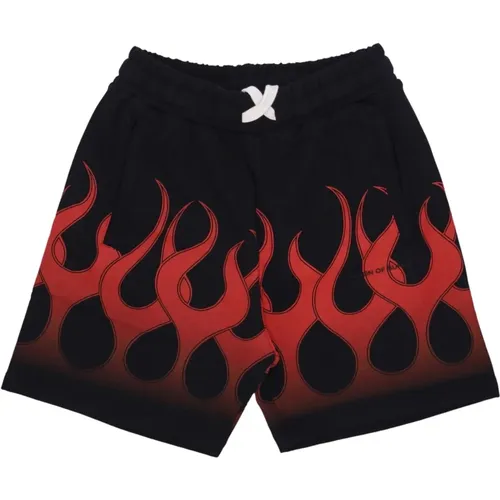 Flames Print Shorts /Red , male, Sizes: S, L, XS, XL - Vision OF Super - Modalova