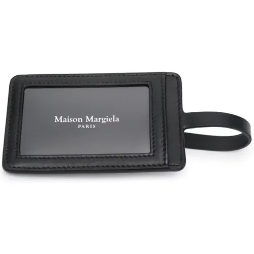 Schwarzes Lederportemonnaie mit Ausweishalter - Maison Margiela - Modalova