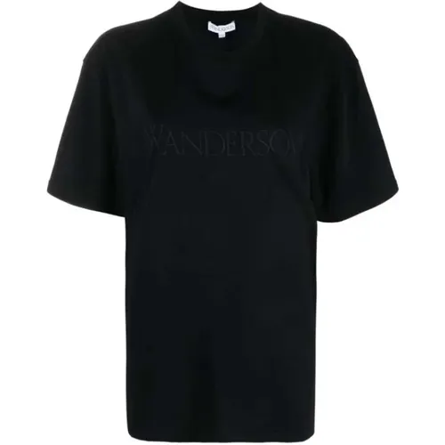 Logo-embroidered cotton T-shirt , female, Sizes: M/L, L, S - JW Anderson - Modalova