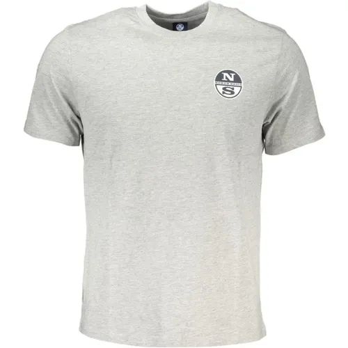 Logo Print Heather Grey T-Shirt Herren , Herren, Größe: 2XL - North Sails - Modalova