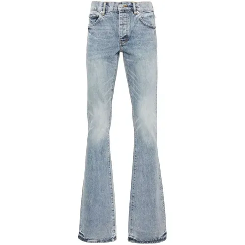 Indigo Denim Stonewashed Wide Leg Jeans , Herren, Größe: W34 - Purple Brand - Modalova