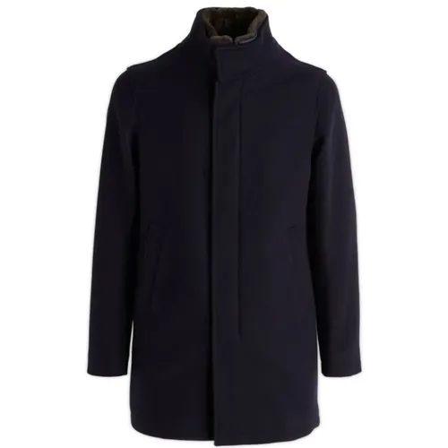 Woolen Coat with Detachable Gray Beaver Insert , male, Sizes: 2XL - Herno - Modalova