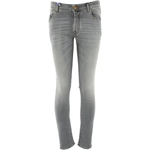 Slim Fit Grey Jeans , male, Sizes: W32 - Jacob Cohën - Modalova