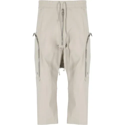 Grey Cotton Pants with Elastic Waist , male, Sizes: M, S - Rick Owens - Modalova