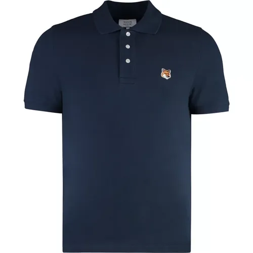 Fox Patch Baumwoll-Poloshirt , Herren, Größe: XL - Maison Kitsuné - Modalova