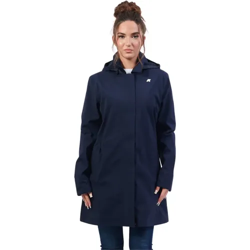 Blauer Slim Fit Wasserdichter Mantel , Damen, Größe: M - K-way - Modalova