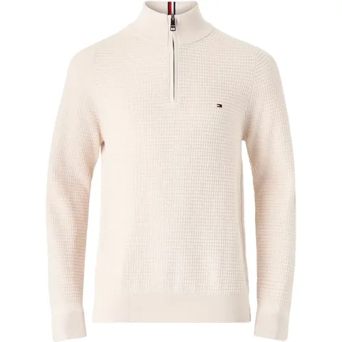 Spring Grid ZIP Mock - Pullover , Herren, Größe: XL - Tommy Hilfiger - Modalova