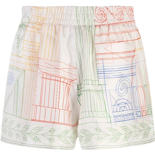 MultiColour Tennis Play Silk Shorts , female, Sizes: S, 2XS - Casablanca - Modalova