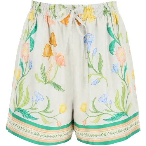 Floral Silk Shorts , female, Sizes: M - Casablanca - Modalova