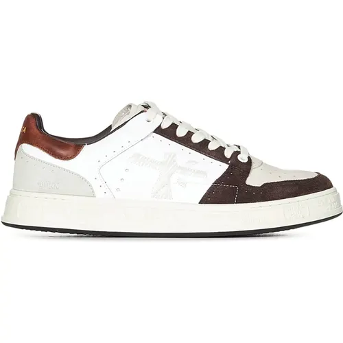 Brown Leather Sneakers with White Inserts , male, Sizes: 7 UK, 11 UK, 9 UK, 10 UK, 8 UK - Premiata - Modalova