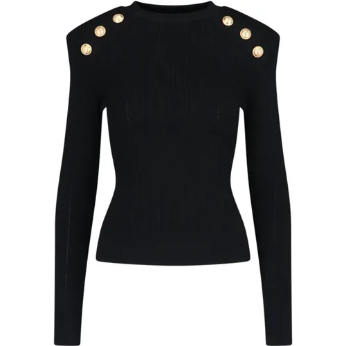 Top with Gold Buttons , female, Sizes: M, S, XS - Balmain - Modalova