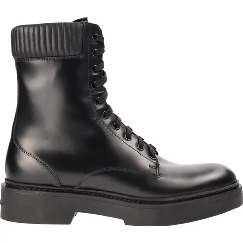 Medium Leather Boot with Laces and Side Zip , female, Sizes: 6 UK - Santoni - Modalova
