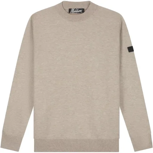 Taupe Pullover Mm3-Aw24-05 , Herren, Größe: L - Malelions - Modalova