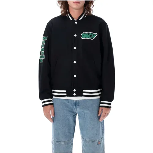 Roll Call Varsity Jacket , male, Sizes: L, XS, XL, S, M - Obey - Modalova