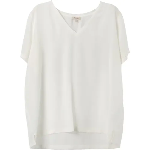 Reines Crepe Seide V-Ausschnitt Shirt - Her Shirt - Modalova