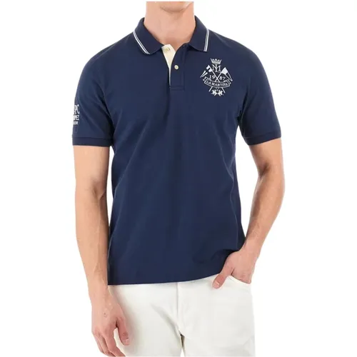 St. Tropez Embroidered Men's Polo Shirt , male, Sizes: L, M, XL - LA MARTINA - Modalova