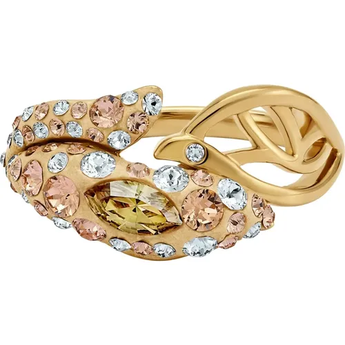 Fingerring Graceful Bloom Ring in Braun mit Gold-Ton-Veredelung S/52 5515404 , Damen, Größe: ONE Size - Swarovski - Modalova