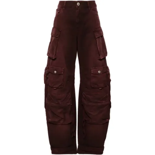 Cargo Pants /Burgundy , female, Sizes: W26, W27 - The Attico - Modalova