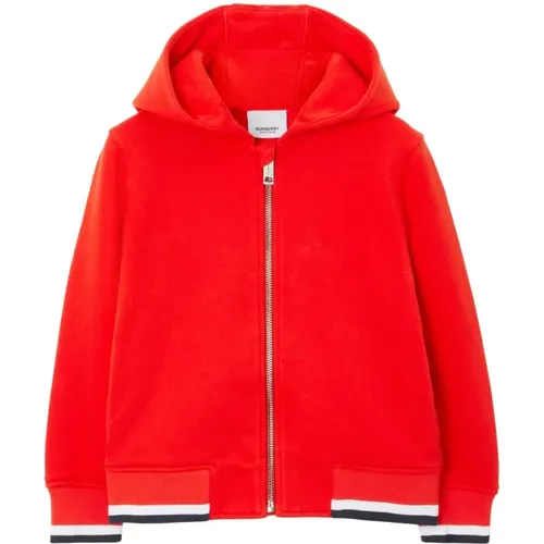 Kinder Rote Sweaters, Stylischer Sweatshirt mit Reißverschluss für Jungen - Burberry - Modalova