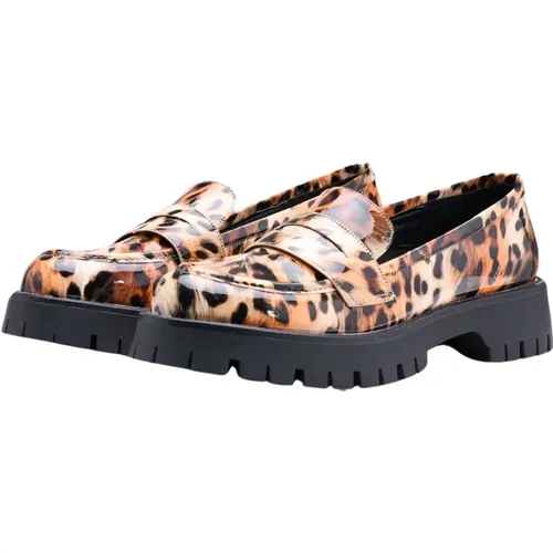 Leopard Print Platform Loafers - Silvian Heach - Modalova