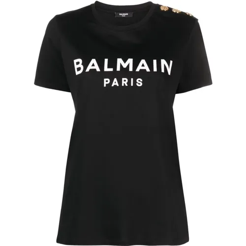 Classic and White Tee , female, Sizes: S, XS, M, L - Balmain - Modalova