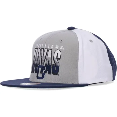 Georgetown Hoyas Snapback Cap Grey/Blue , male, Sizes: ONE SIZE - Mitchell & Ness - Modalova