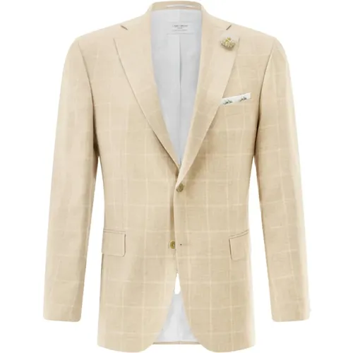 Leinen Mix Match Blazer , Herren, Größe: XL - carl gross - Modalova