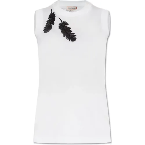 Top mit Applikation , Damen, Größe: XS - alexander mcqueen - Modalova