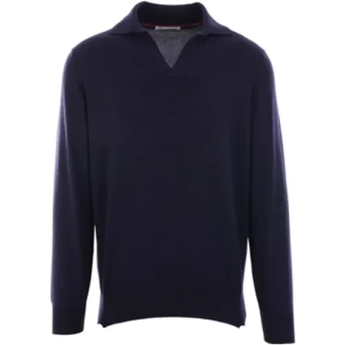 Cashmere Polo Sweater , male, Sizes: XL, L - BRUNELLO CUCINELLI - Modalova