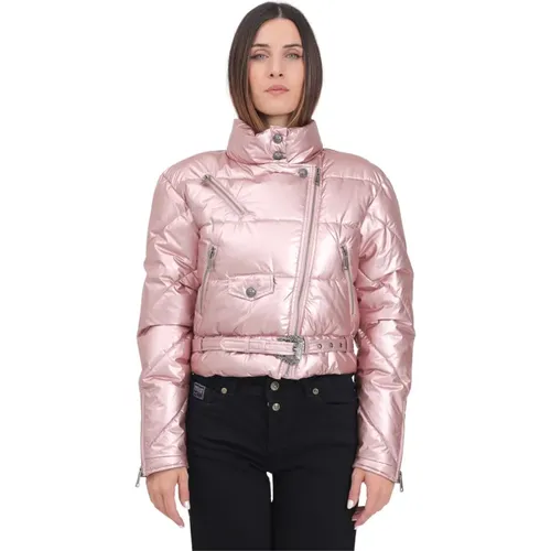 Metallic Baroque Puffer Coat - Versace Jeans Couture - Modalova