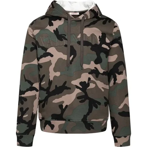 Camouflage Hoodie Sweatshirt , Herren, Größe: XL - Valentino - Modalova