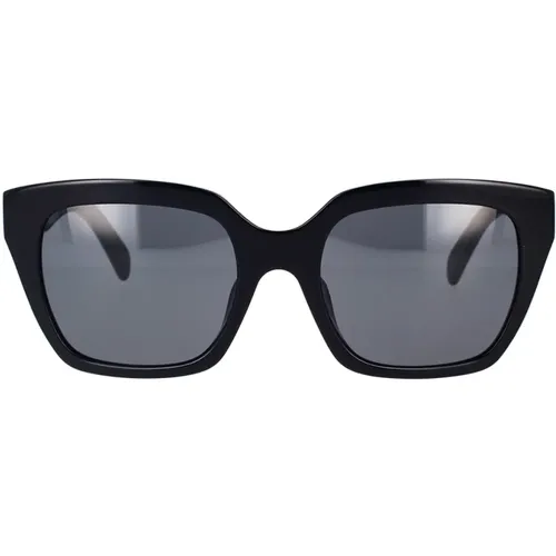 Geometric Sunglasses with Acetate Frame and Grey Lenses , unisex, Sizes: 56 MM - Celine - Modalova