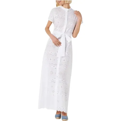 Keira Dress with Sangallo Embroidery , female, Sizes: S, XS - MC2 Saint Barth - Modalova
