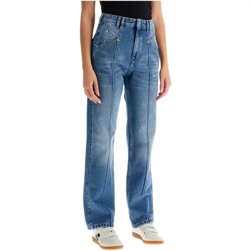 High-Waist Boyfriend Jeans mit sichtbaren Nähten , Damen, Größe: XS - Isabel marant - Modalova