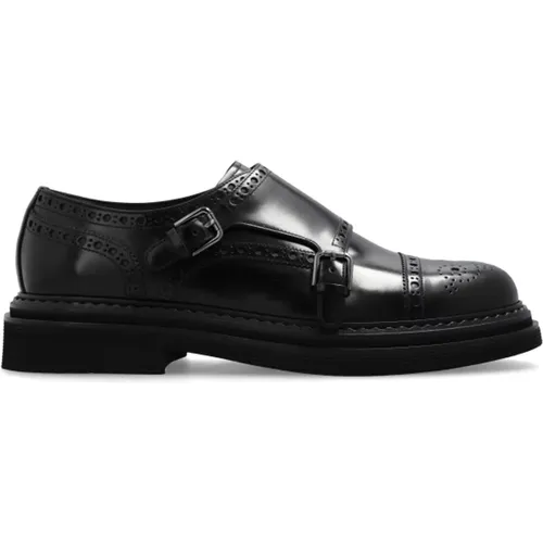 Lederschuhe mit dekorativer Perforation , Herren, Größe: 40 EU - Dolce & Gabbana - Modalova