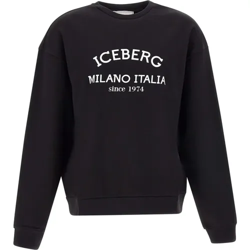 Cotton Crew Neck Sweatshirt , male, Sizes: L - Iceberg - Modalova