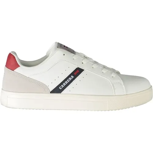 Weiße Polyester-Sneaker mit Schnürsenkeln, Kontrastdetails, Logo , Herren, Größe: 40 EU - Carrera - Modalova