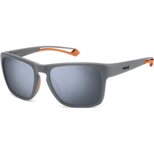 Matte Grey/Silver Sunglasses , male, Sizes: 56 MM - Polaroid - Modalova