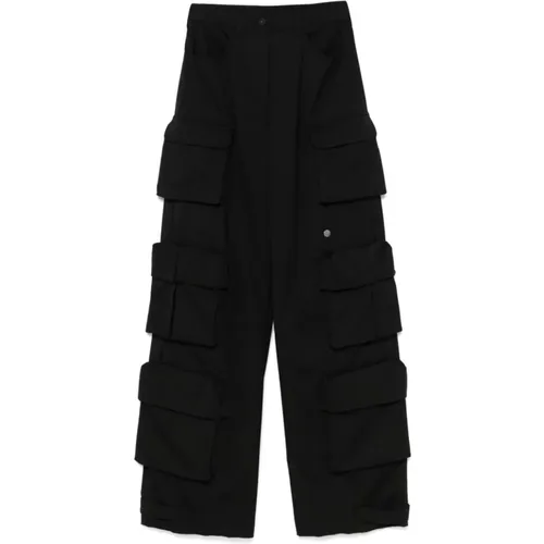 Schwarze Cargohose Weites Bein , Damen, Größe: XS - Emporio Armani - Modalova