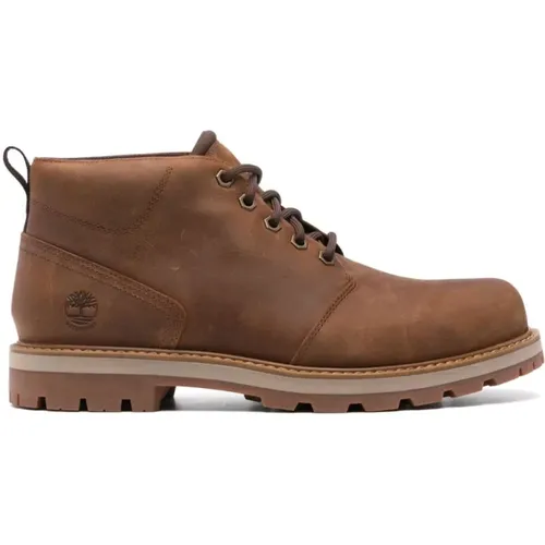 Leather Lace-Up Mid-Top Boots , male, Sizes: 9 UK, 7 UK, 6 1/2 UK, 10 UK, 8 UK, 9 1/2 UK - Timberland - Modalova