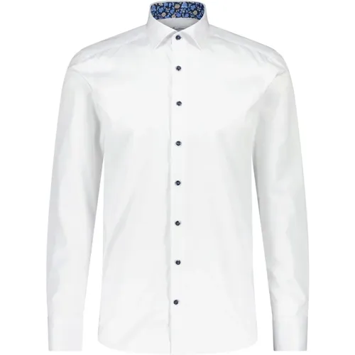 Slim-Fit Double Cotton Shirt , male, Sizes: L, 3XL, 4XL, 2XL - Stenströms - Modalova