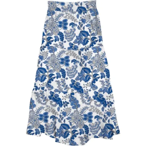 Floral Silk Maxi Skirt , female, Sizes: S, M - MC2 Saint Barth - Modalova