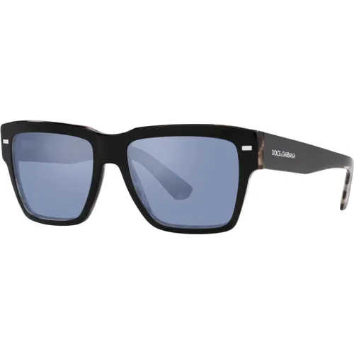 Avana/Light Blue Sunglasses , male, Sizes: 55 MM - Dolce & Gabbana - Modalova